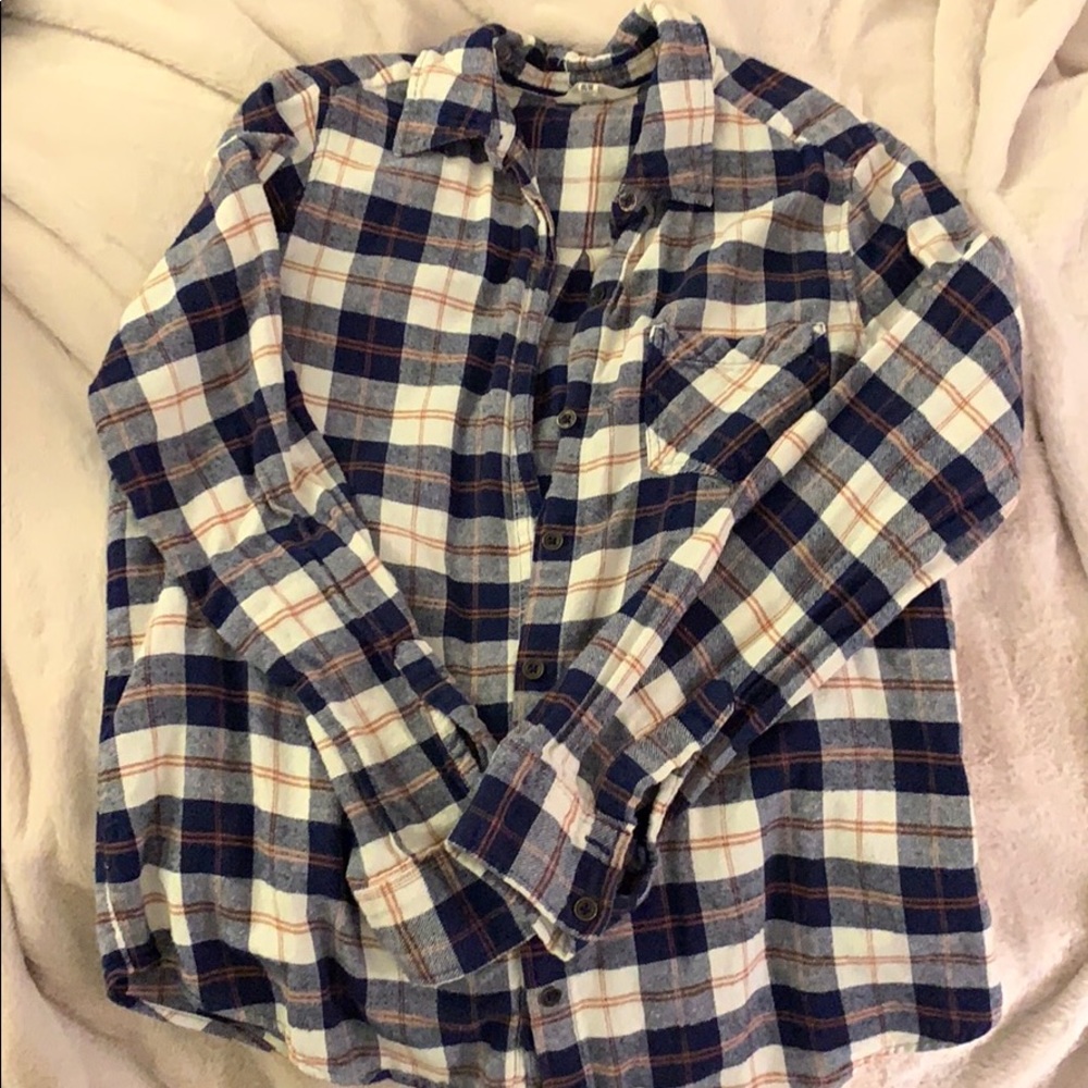 Blue, gold and white flannel